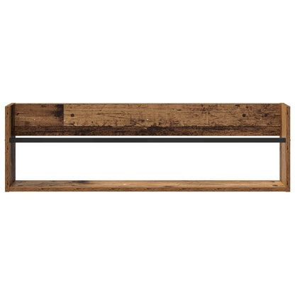 vidaXL Magazine Rack 2 pcs Old Wood 100 x 12 x 30 cm Engineered Wood