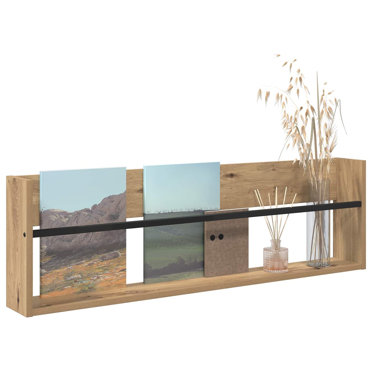 vidaXL Magazine Rack Artisan Oak 100 x 12 x 30 cm Engineered Wood