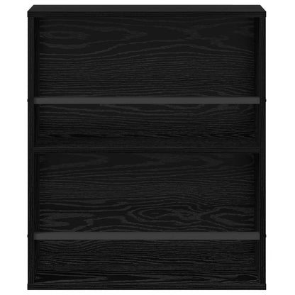 vidaXL Magazine Rack Black Oak 60 x 12 x 70 cm Engineered Wood