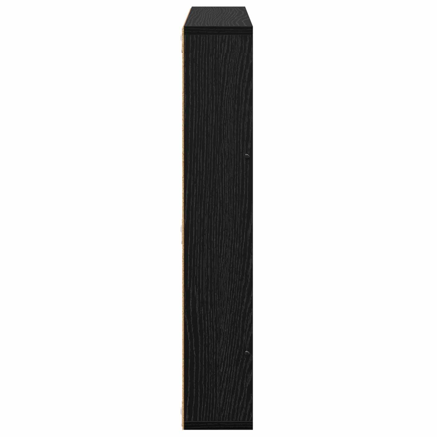 vidaXL Magazine Rack Black Oak 60 x 12 x 70 cm Engineered Wood