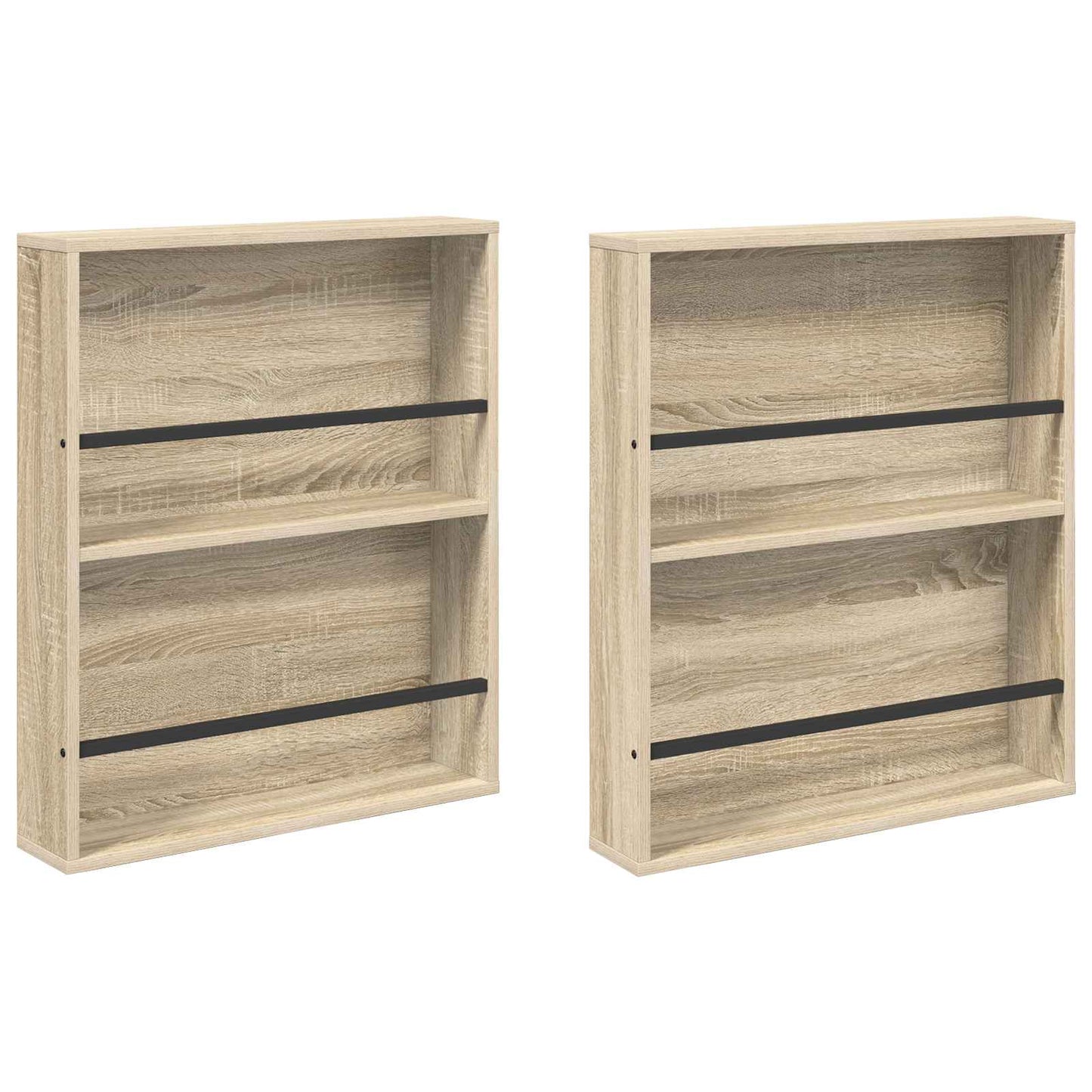 vidaXL Magazine Rack 2 pcs Sonoma Oak 60 x 12 x 70 cm Engineered Wood