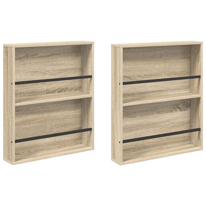 vidaXL Magazine Rack 2 pcs Sonoma Oak 60 x 12 x 70 cm Engineered Wood