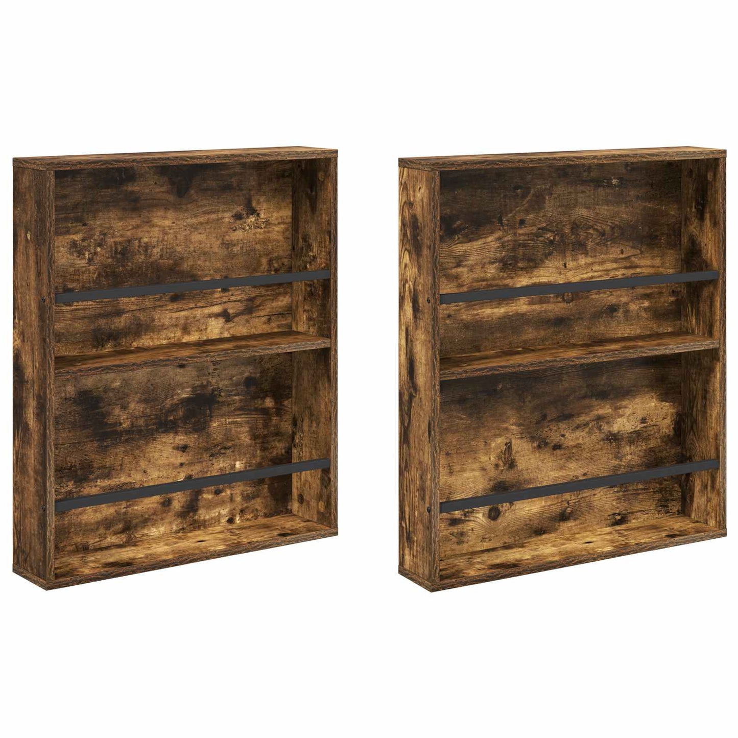 vidaXL Magazine Rack 2 pcs Smoked Oak 60 x 12 x 70 cm Engineered Wood