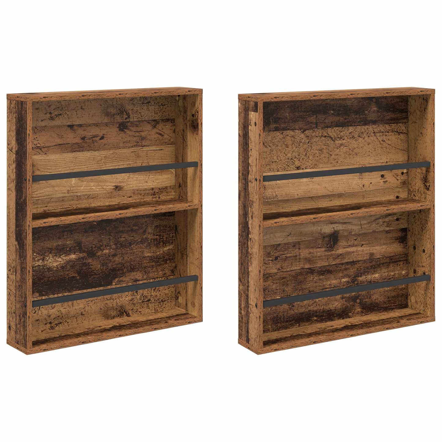 vidaXL Magazine Rack 2 pcs Old Wood 60 x 12 x 70 cm Engineered Wood