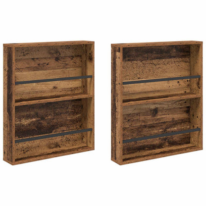 vidaXL Magazine Rack 2 pcs Old Wood 60 x 12 x 70 cm Engineered Wood
