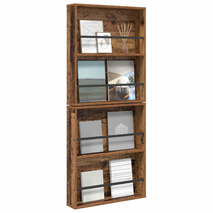 vidaXL Magazine Rack 2 pcs Old Wood 60 x 12 x 70 cm Engineered Wood