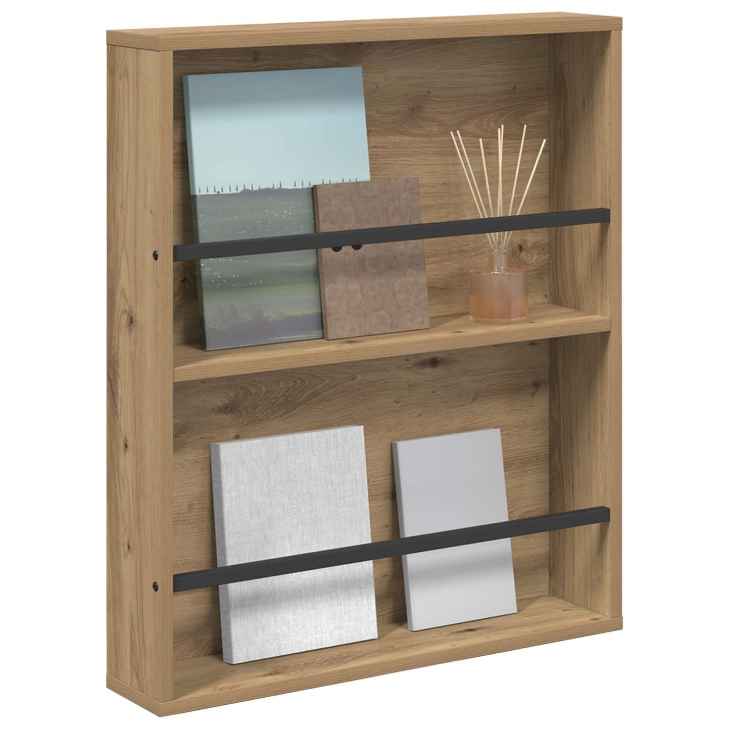 vidaXL Magazine Rack Artisan Oak 60 x 12 x 70 cm Engineered Wood