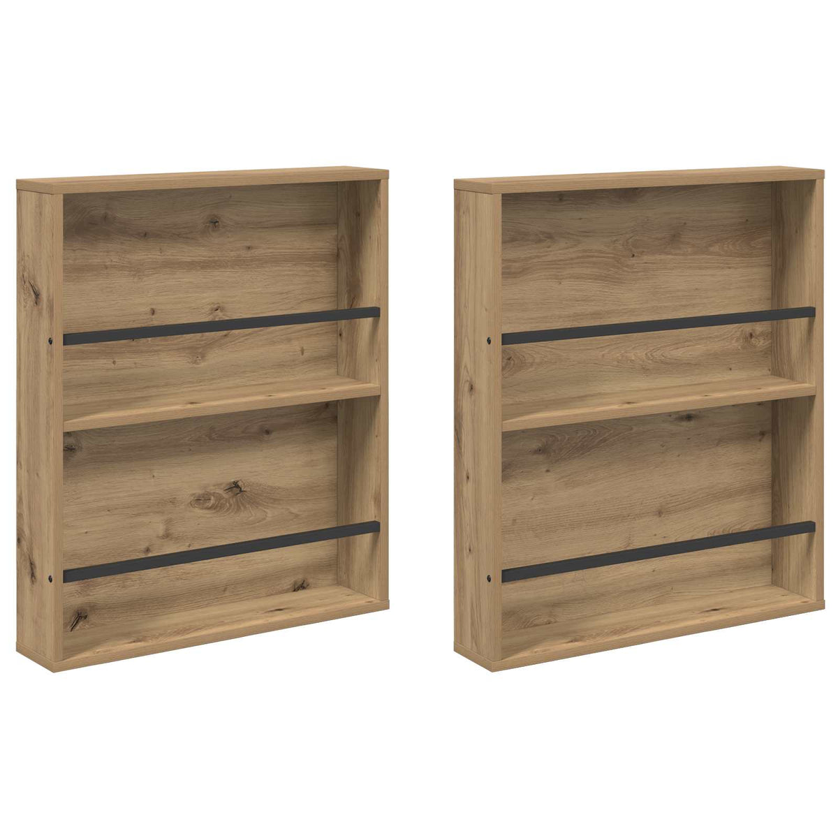 vidaXL Magazine Rack 2 pcs Artisan Oak 60 x 12 x 70 cm Engineered Wood