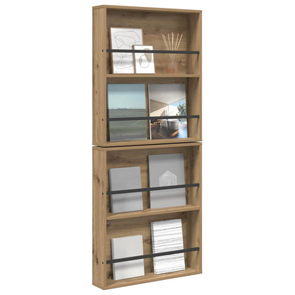 vidaXL Magazine Rack 2 pcs Artisan Oak 60 x 12 x 70 cm Engineered Wood