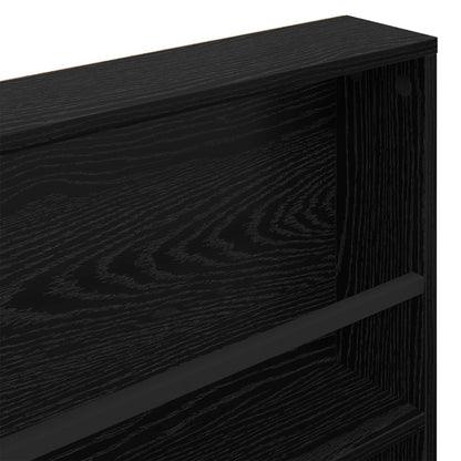 vidaXL Magazine Rack Black Oak 80 x 12 x 70 cm Engineered Wood