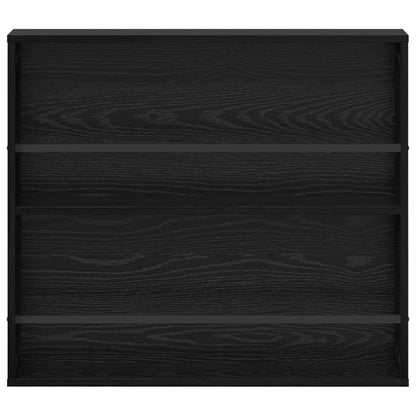 vidaXL Magazine Rack Black Oak 80 x 12 x 70 cm Engineered Wood