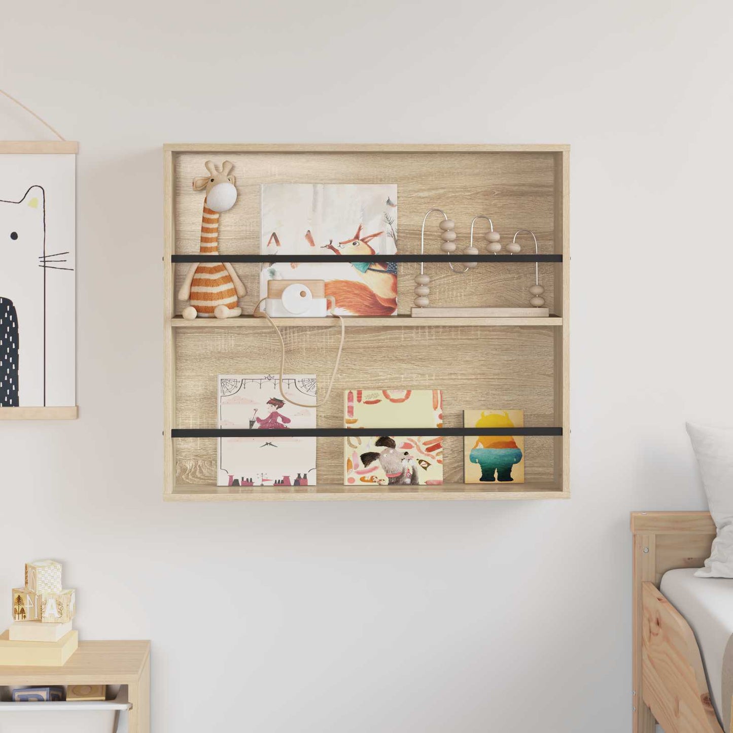 vidaXL Magazine Rack Sonoma Oak 80 x 12 x 70 cm Engineered Wood