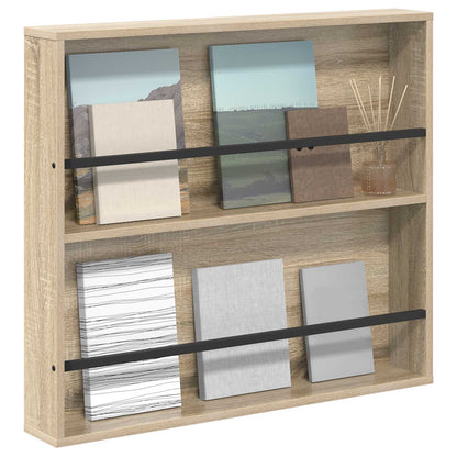 vidaXL Magazine Rack Sonoma Oak 80 x 12 x 70 cm Engineered Wood