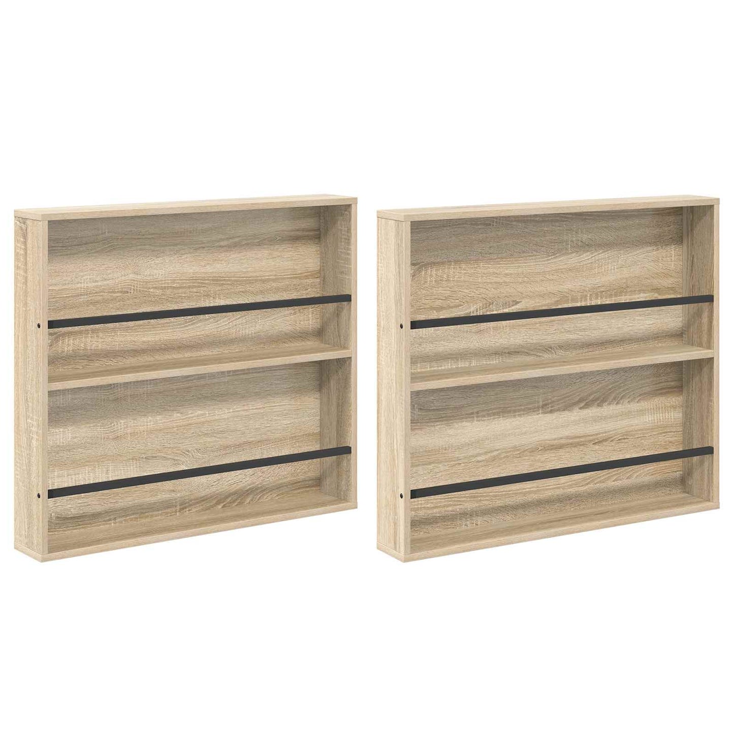 vidaXL Magazine Rack 2 pcs Sonoma Oak 80 x 12 x 70 cm Engineered Wood