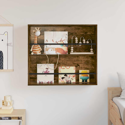 vidaXL Magazine Rack Smoked Oak 80 x 12 x 70 cm Engineered Wood