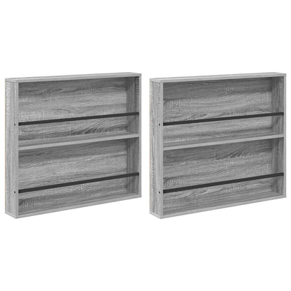 vidaXL Magazine Rack 2 pcs Grey Sonoma 80 x 12 x 70 cm Engineered Wood