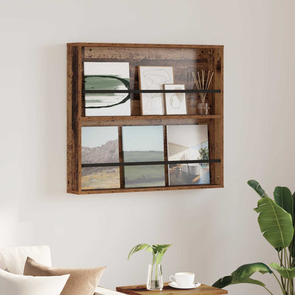vidaXL Magazine Rack Old Wood 80 x 12 x 70 cm Engineered Wood