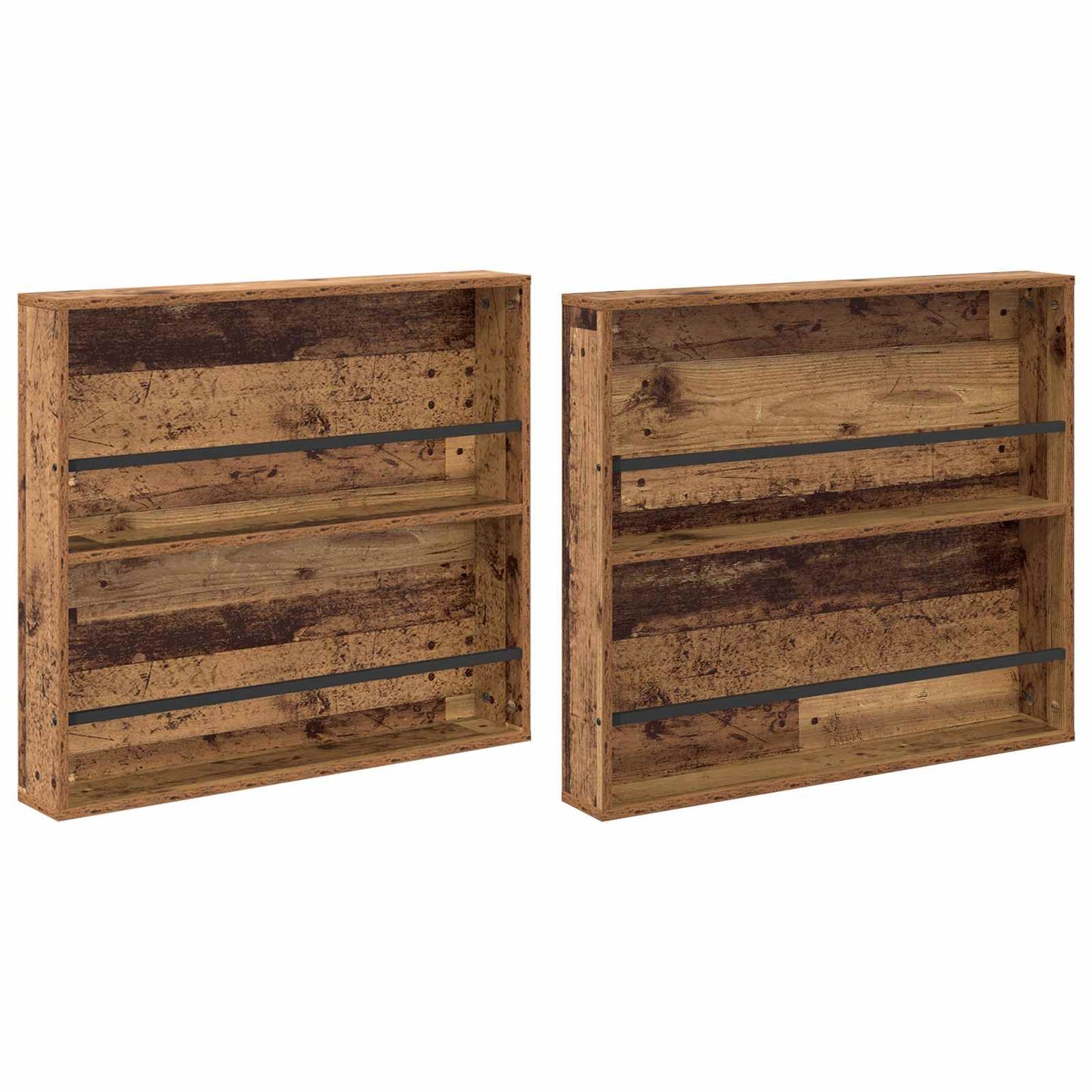 vidaXL Magazine Rack 2 pcs Old Wood 80 x 12 x 70 cm Engineered Wood