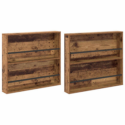 vidaXL Magazine Rack 2 pcs Old Wood 80 x 12 x 70 cm Engineered Wood