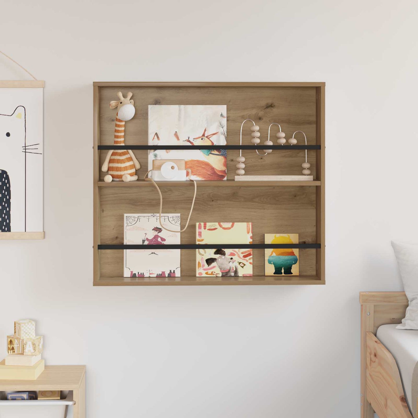vidaXL Magazine Rack Artisan Oak 80 x 12 x 70 cm Engineered Wood