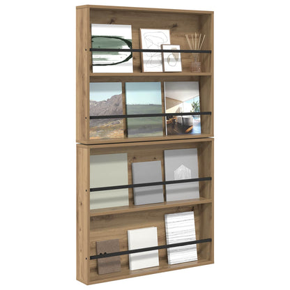 vidaXL Magazine Rack 2 pcs Artisan Oak 80 x 12 x 70 cm Engineered Wood
