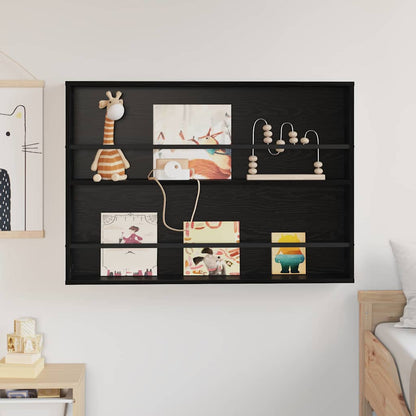 vidaXL Magazine Rack Black Oak 100 x 12 x 70 cm Engineered Wood