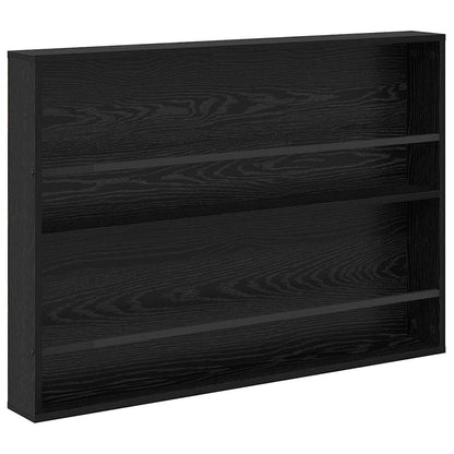 vidaXL Magazine Rack Black Oak 100 x 12 x 70 cm Engineered Wood