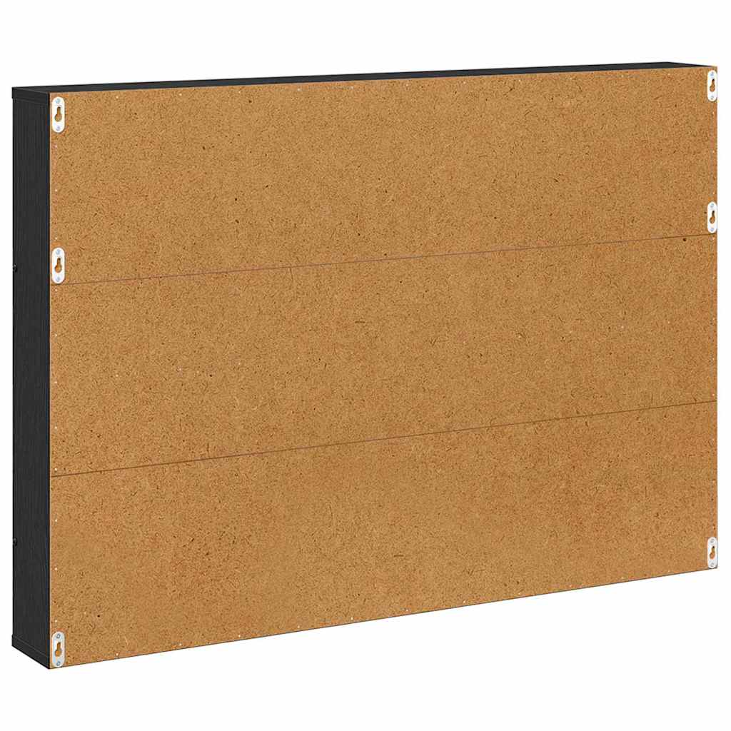 vidaXL Magazine Rack Black Oak 100 x 12 x 70 cm Engineered Wood