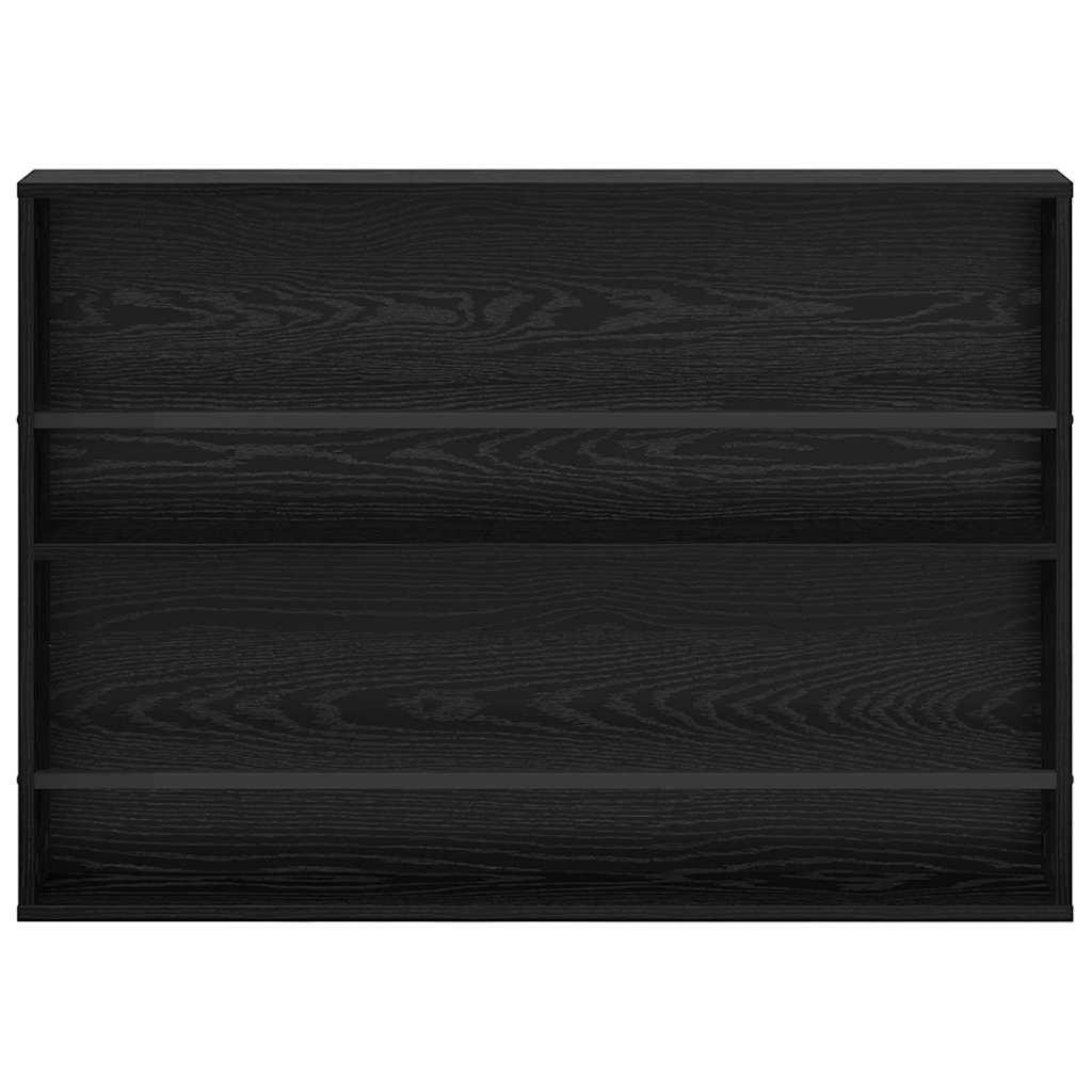 vidaXL Magazine Rack Black Oak 100 x 12 x 70 cm Engineered Wood