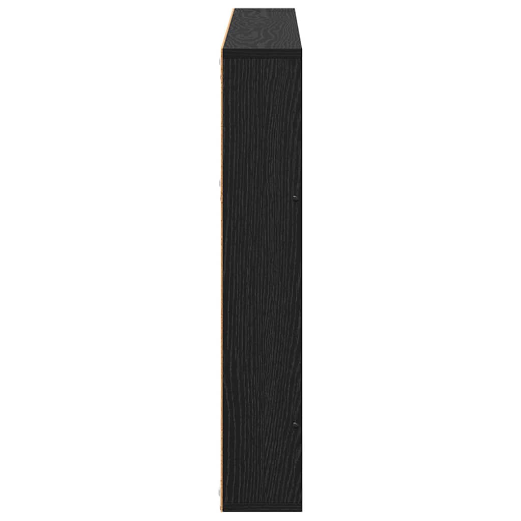 vidaXL Magazine Rack Black Oak 100 x 12 x 70 cm Engineered Wood