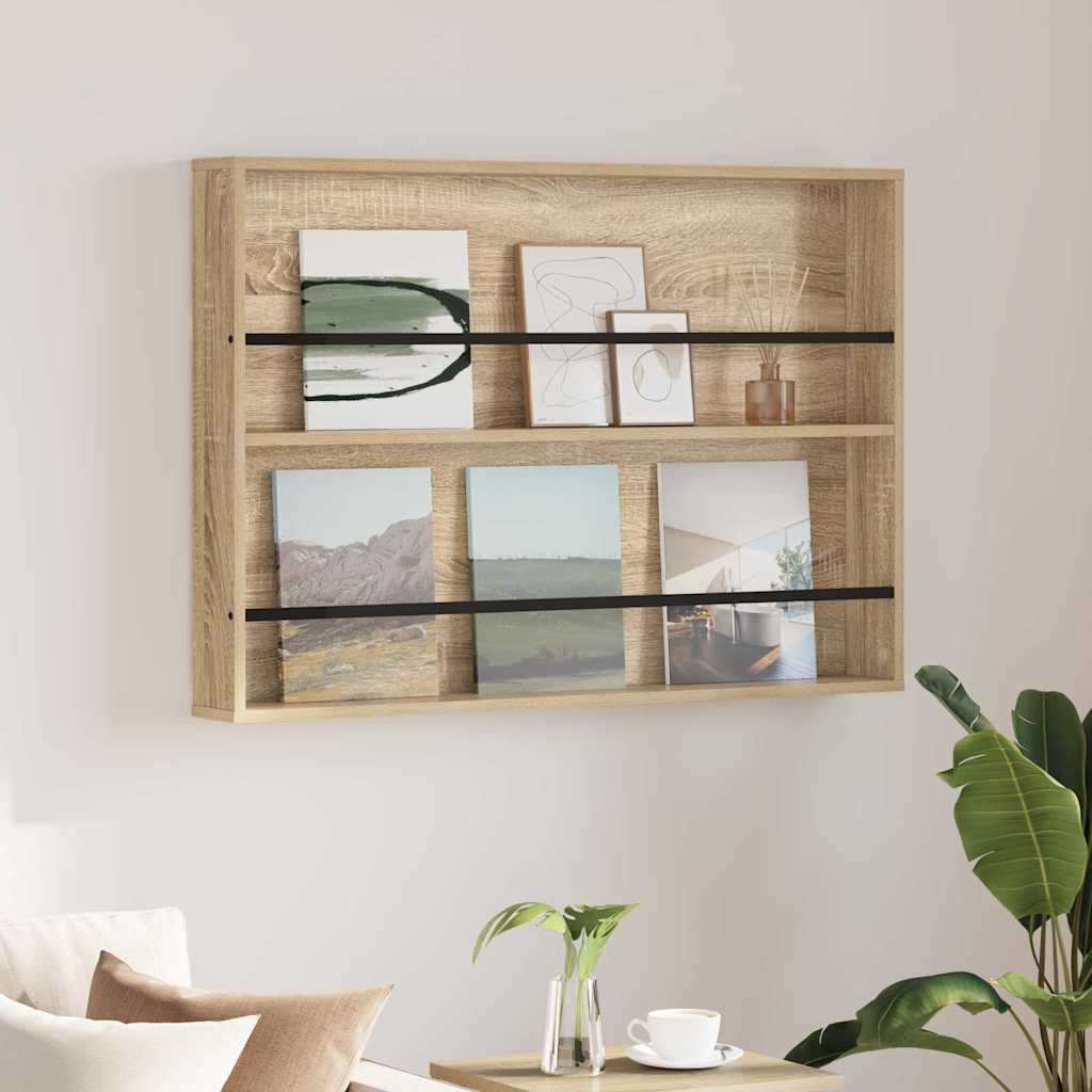vidaXL Magazine Rack Sonoma Oak 100 x 12 x 70 cm Engineered Wood
