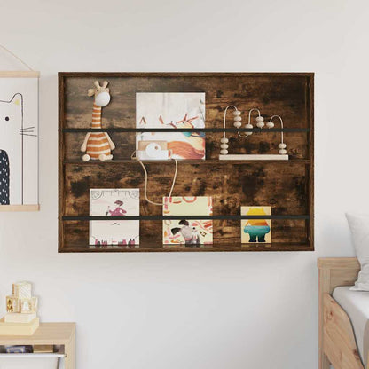 vidaXL Magazine Rack Smoked Oak 100 x 12 x 70 cm Engineered Wood