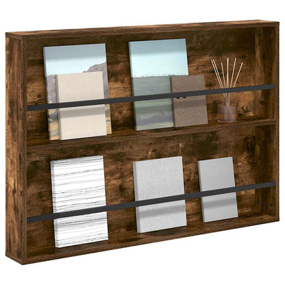 vidaXL Magazine Rack Smoked Oak 100 x 12 x 70 cm Engineered Wood