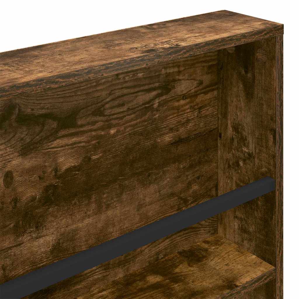 vidaXL Magazine Rack 2 pcs Smoked Oak 100 x 12 x 70 cm Engineered Wood