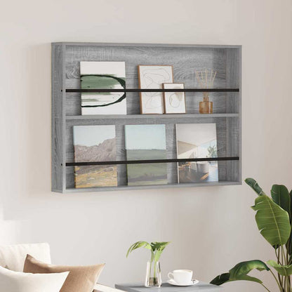 vidaXL Magazine Rack Grey Sonoma 100 x 12 x 70 cm Engineered Wood