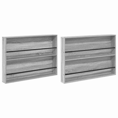 vidaXL Magazine Rack with Shelf 2 pcs Grey Sonoma 100 x 12 x 70 cm