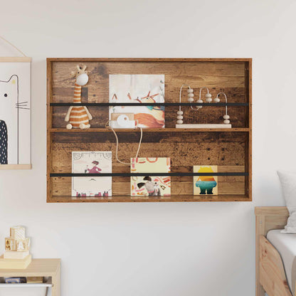 vidaXL Magazine Rack Old Wood 100 x 12 x 70 cm Engineered Wood