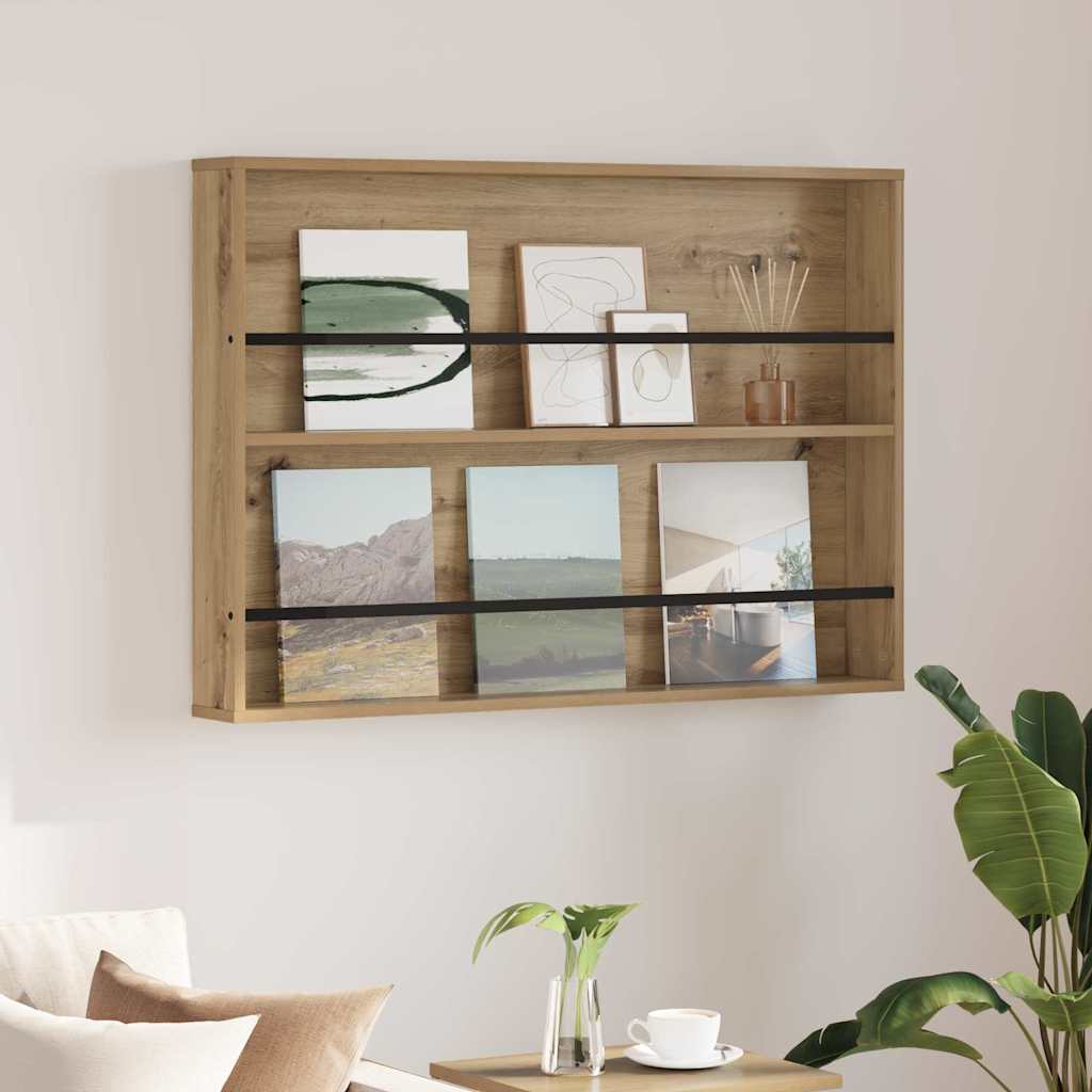 vidaXL Magazine Rack Artisan Oak 100 x 12 x 70 cm Engineered Wood