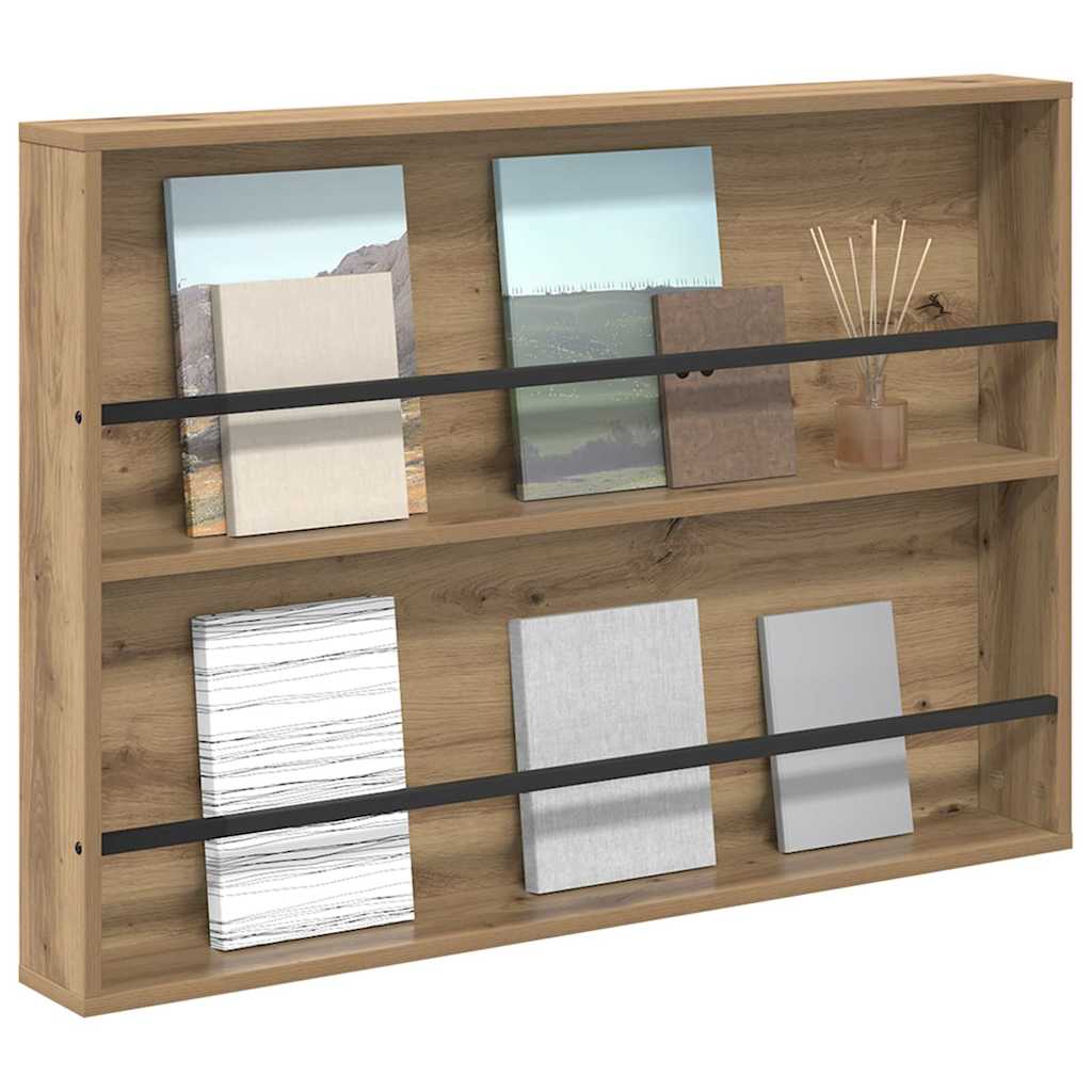 vidaXL Magazine Rack Artisan Oak 100 x 12 x 70 cm Engineered Wood