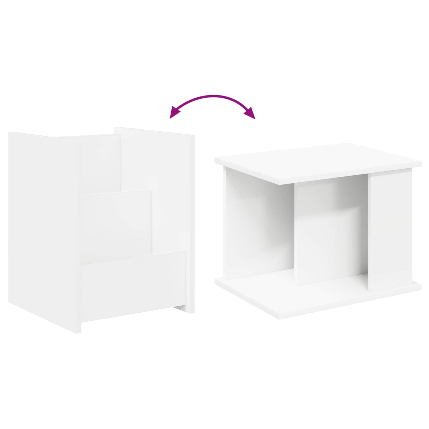 vidaXL Magazine Rack with Shelf White 35 x 35 x 45 cm Engineered Wood