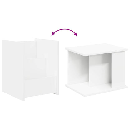 vidaXL Magazine Rack with Shelf White 35 x 35 x 45 cm Engineered Wood