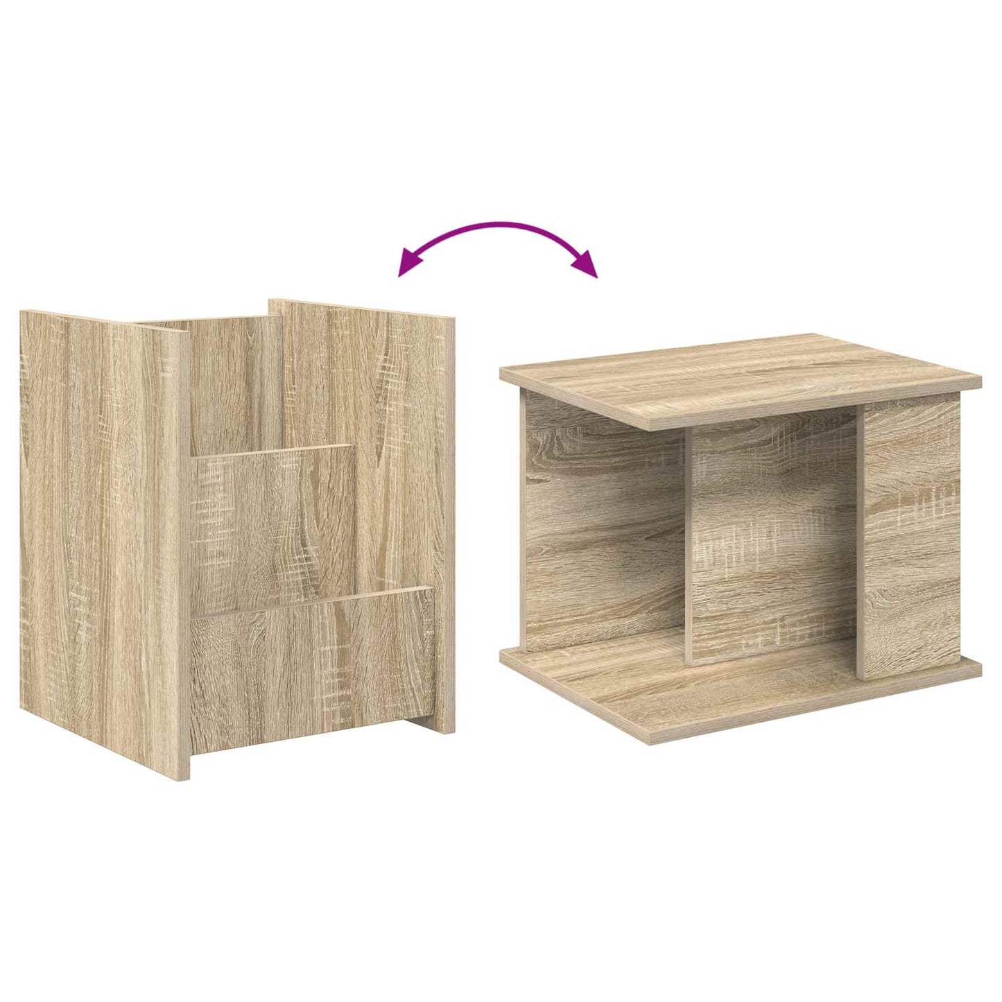 vidaXL Magazine Rack Sonoma Oak 35 x 35 x 45 cm Engineered Wood