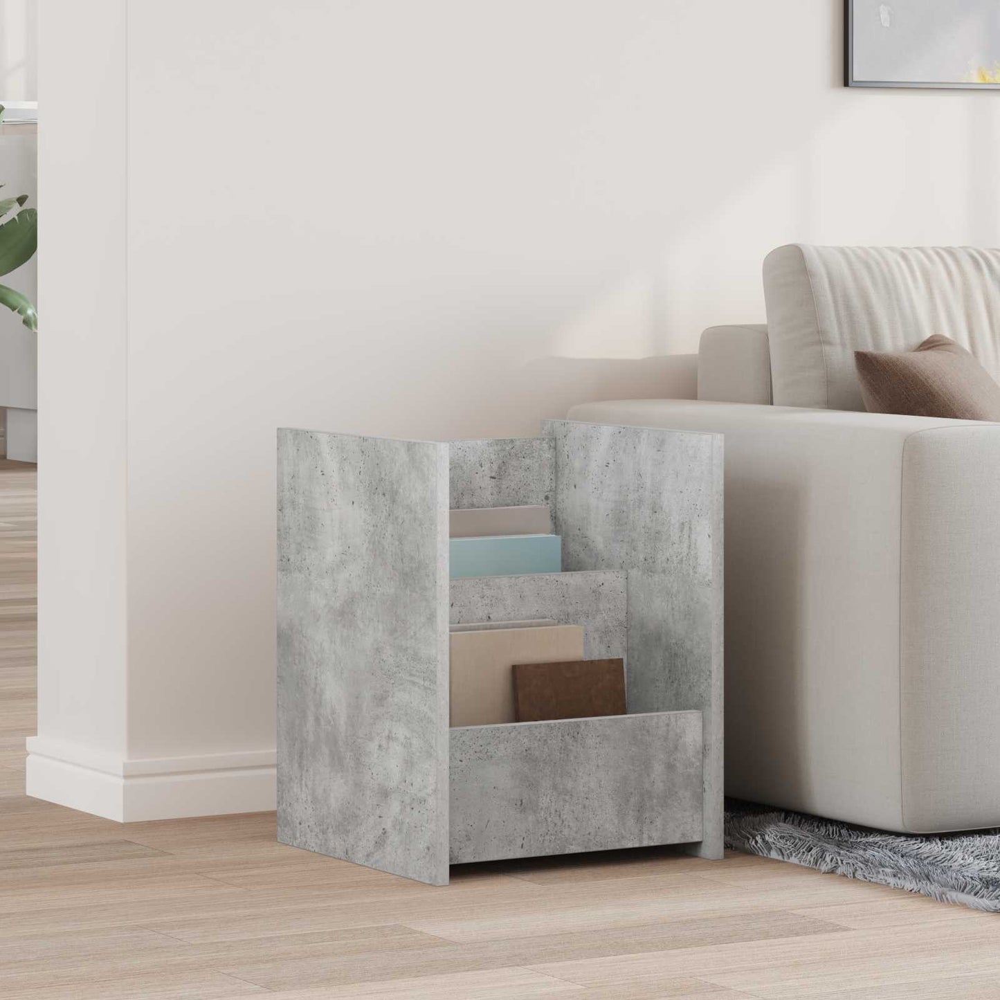 vidaXL Magazine Rack Concerte Grey 35 x 35 x 45 cm Engineered Wood