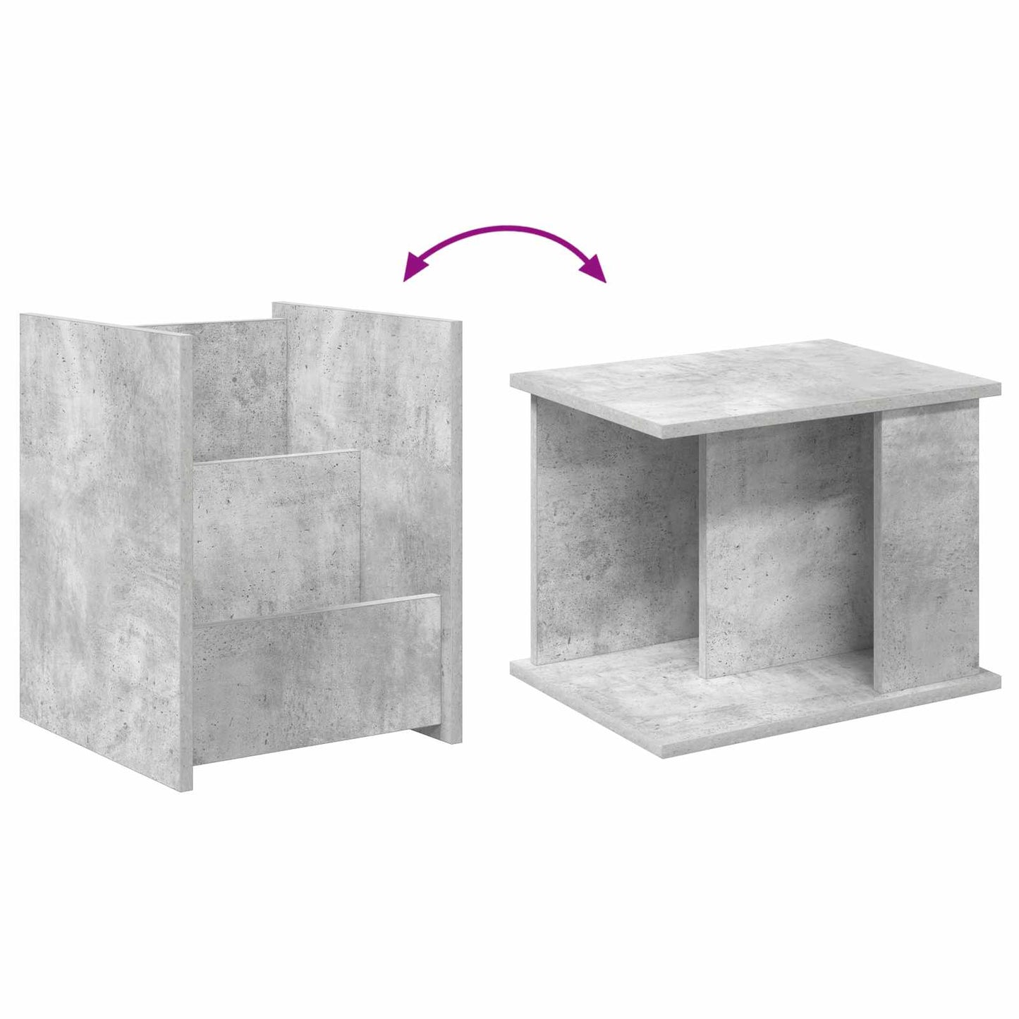 vidaXL Magazine Rack Concerte Grey 35 x 35 x 45 cm Engineered Wood
