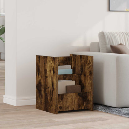 vidaXL Magazine Rack Smoked Oak 35 x 35 x 45 cm Engineered Wood
