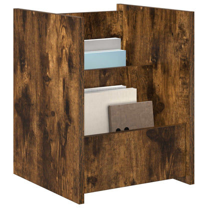 vidaXL Magazine Rack Smoked Oak 35 x 35 x 45 cm Engineered Wood