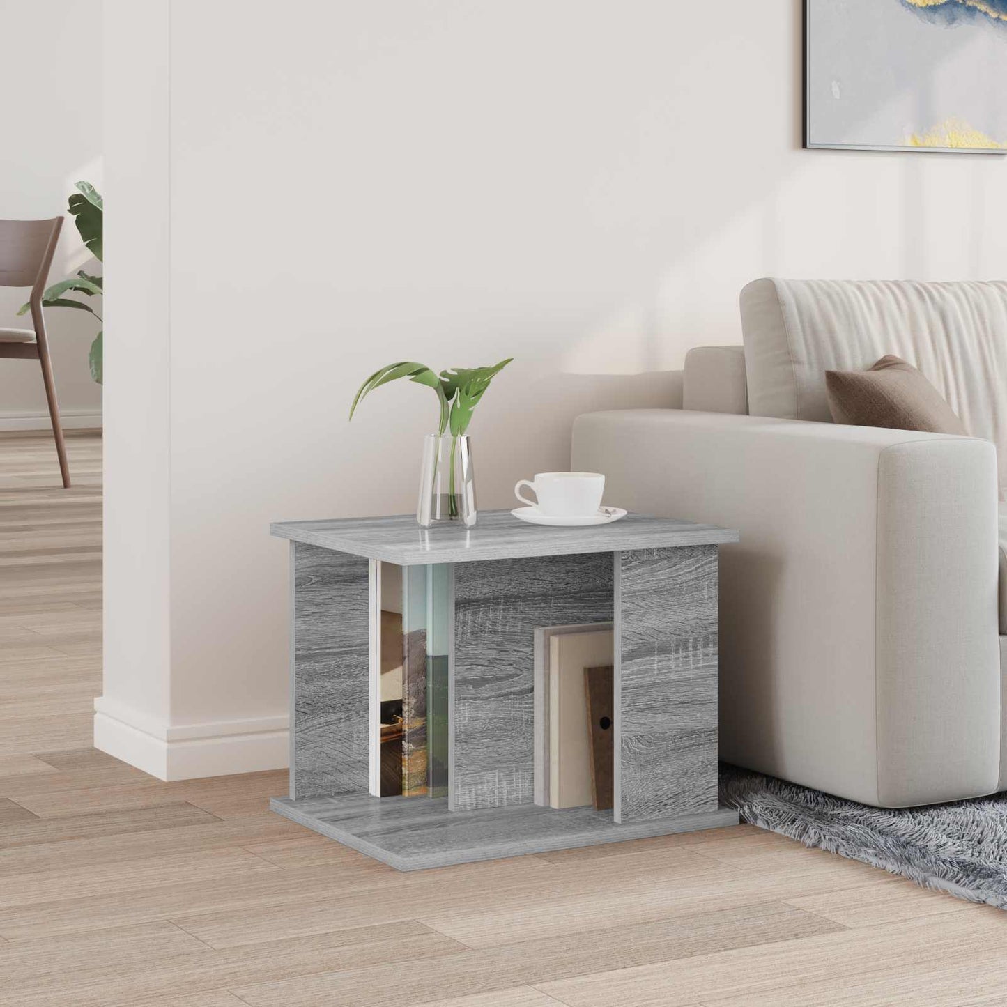 vidaXL Magazine Rack Grey Sonoma 35 x 35 x 45 cm Engineered Wood