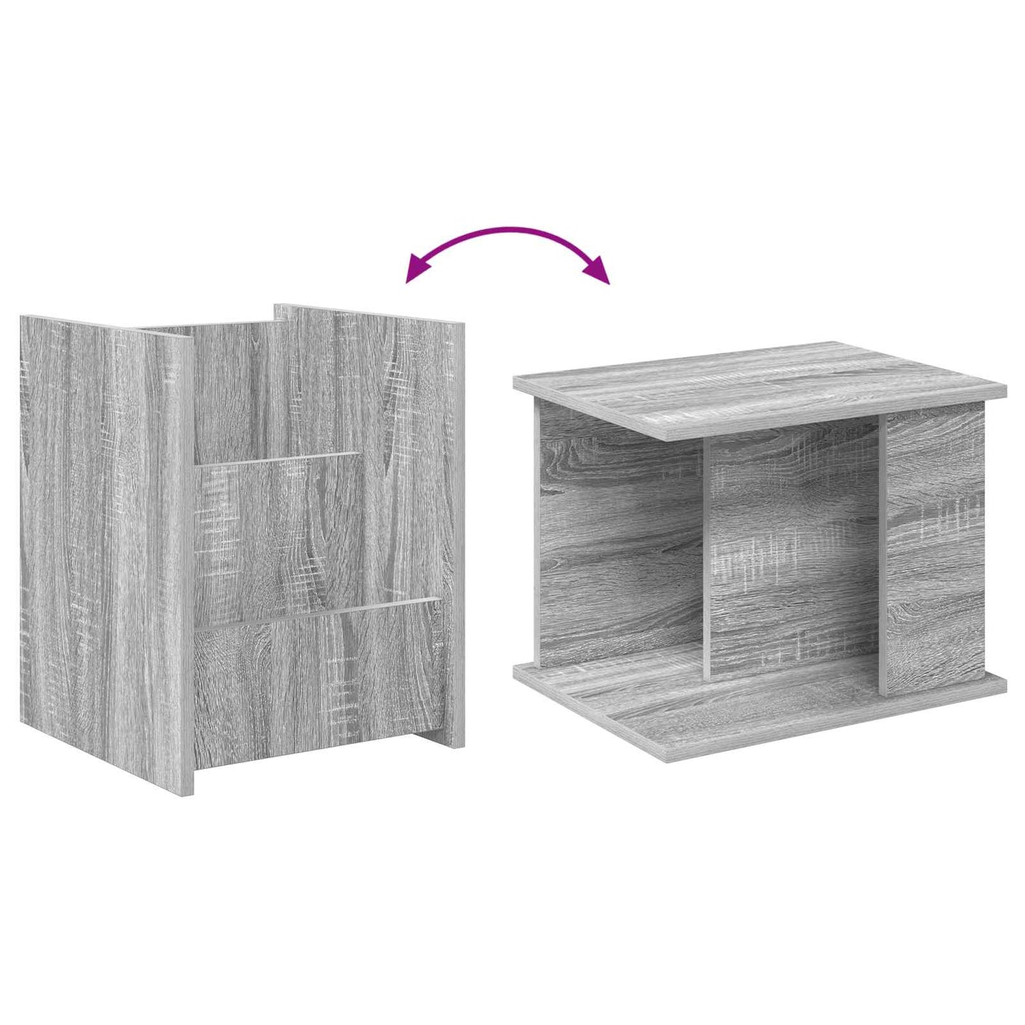 vidaXL Magazine Rack Grey Sonoma 35 x 35 x 45 cm Engineered Wood