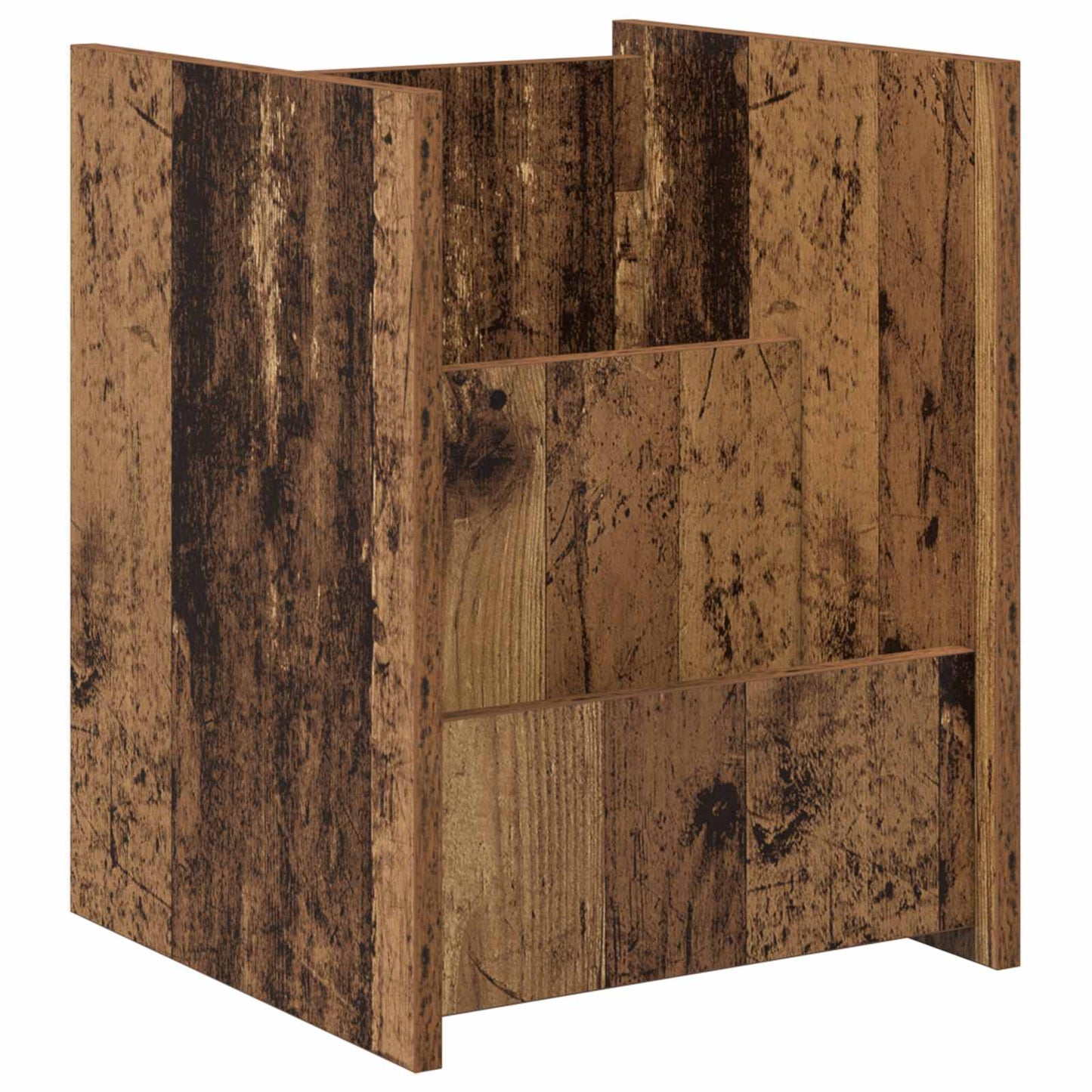 vidaXL Magazine Rack Old Wood 35 x 35 x 45 cm Engineered Wood