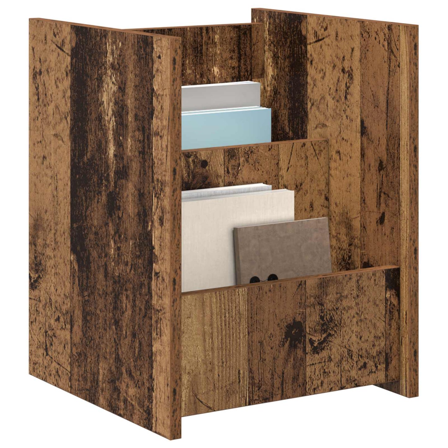 vidaXL Magazine Rack Old Wood 35 x 35 x 45 cm Engineered Wood